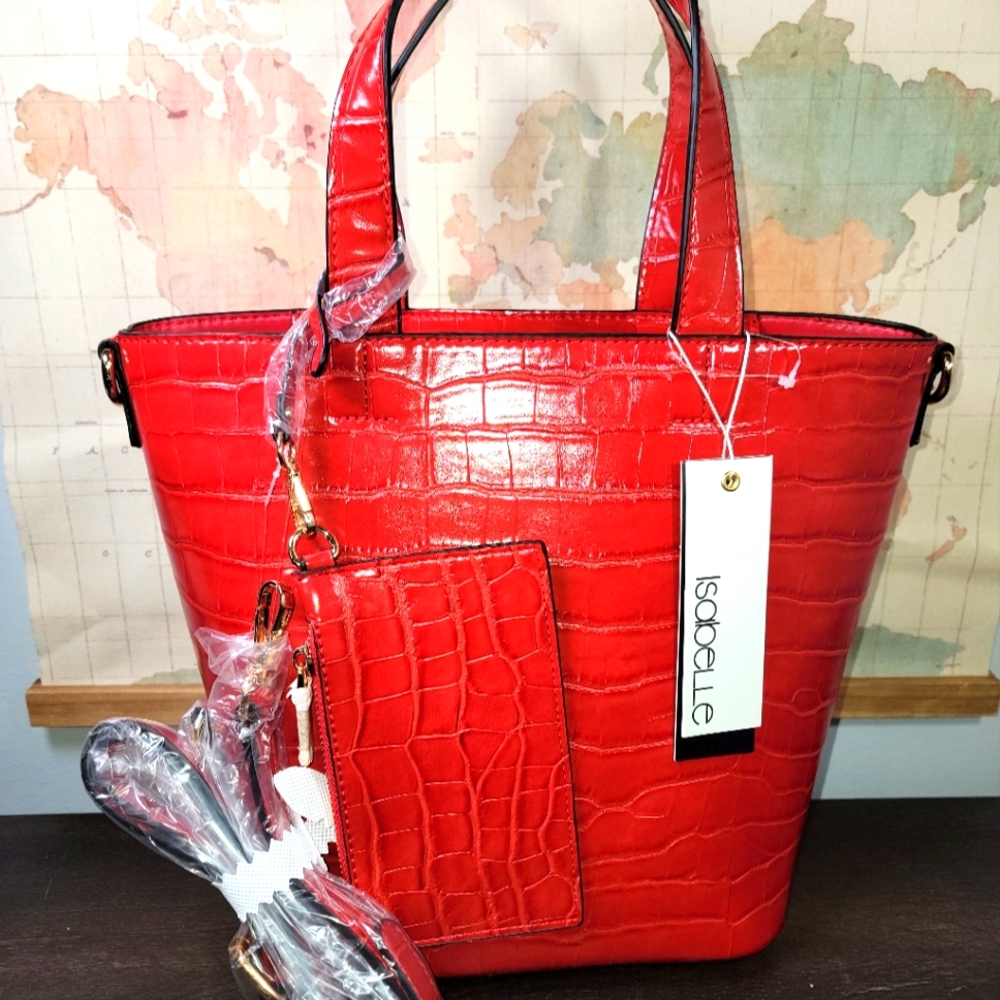 BRAND NEW Isabelle Pocketbook In Red "PETA APPROVED VEGAN"